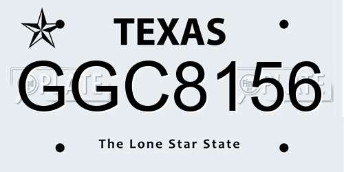 GGC8156 Texas License Plate