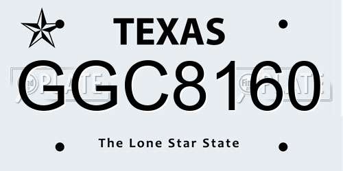 GGC8160 Texas License Plate