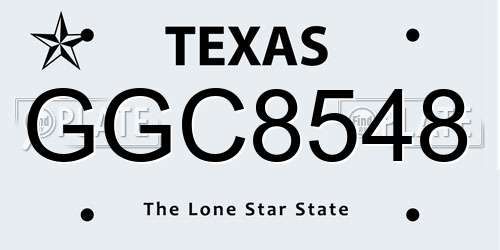 GGC8548 Texas License Plate