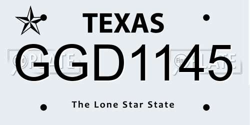 GGD1145 Texas License Plate