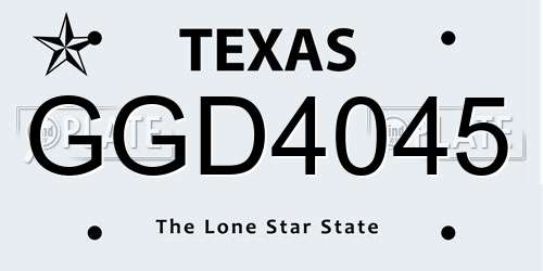 GGD4045 Texas License Plate