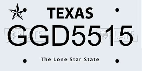 GGD5515 Texas License Plate