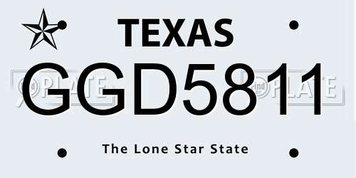 GGD5811 Texas License Plate