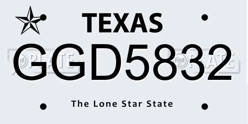 GGD5832 Texas License Plate