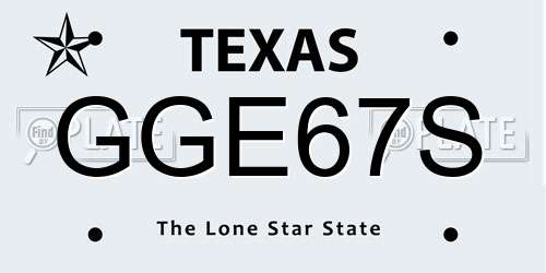 GGE67S Texas License Plate
