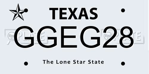 GGEG28 Texas License Plate
