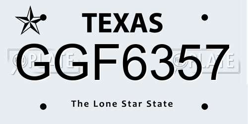 GGF6357 Texas License Plate