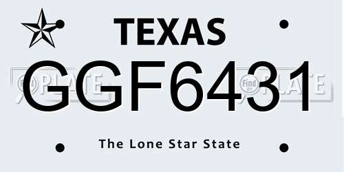 GGF6431 Texas License Plate
