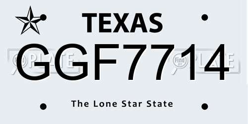 GGF7714 Texas License Plate