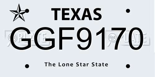 GGF9170 Texas License Plate