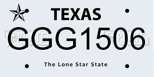 GGG1506 Texas License Plate