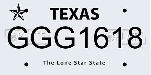 GGG1618 Texas License Plate