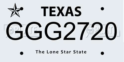 GGG2720 Texas License Plate