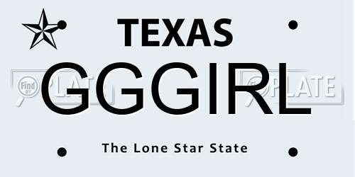 GGGIRL Texas License Plate