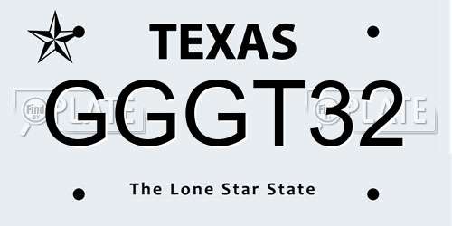 GGGT32 Texas License Plate