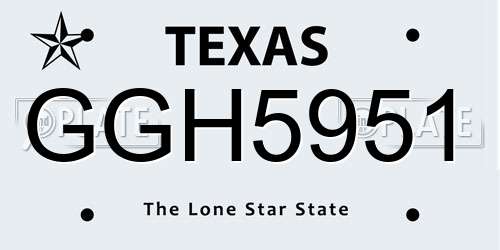 GGH5951 Texas License Plate