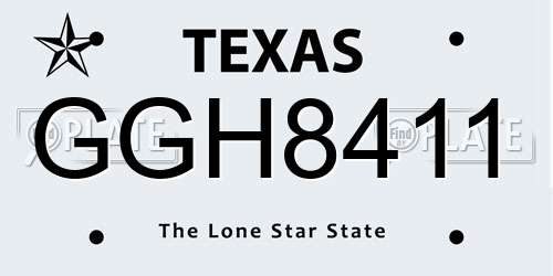 GGH8411 Texas License Plate