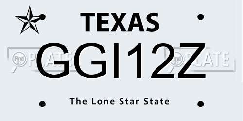 GGI12Z Texas License Plate