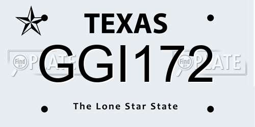 GGI172 Texas License Plate
