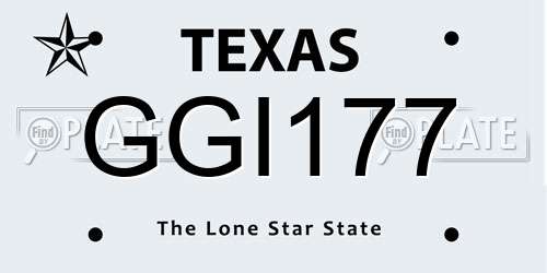 GGI177 Texas License Plate