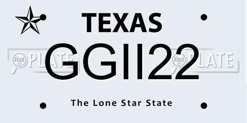 GGII22 Texas License Plate