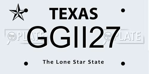 GGII27 Texas License Plate