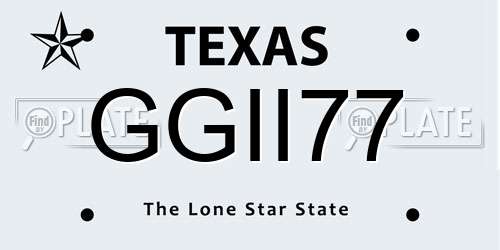 GGII77 Texas License Plate