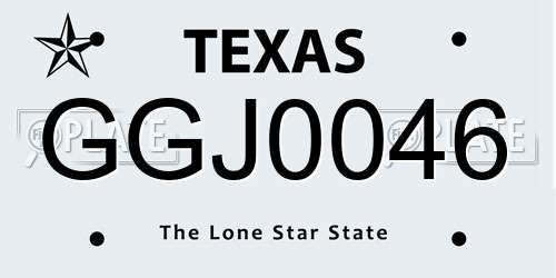 GGJ0046 Texas License Plate