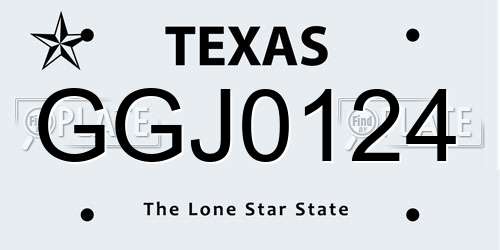 GGJ0124 Texas License Plate