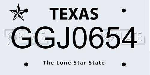GGJ0654 Texas License Plate