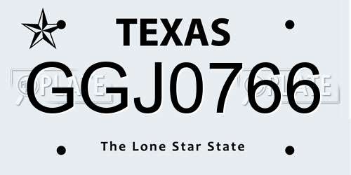 GGJ0766 Texas License Plate