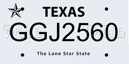 GGJ2560 Texas License Plate