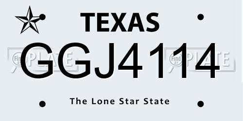 GGJ4114 Texas License Plate