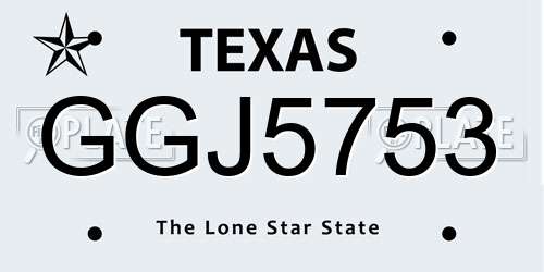 GGJ5753 Texas License Plate