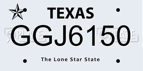 GGJ6150 Texas License Plate
