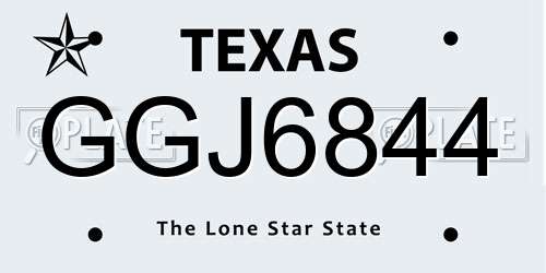GGJ6844 Texas License Plate