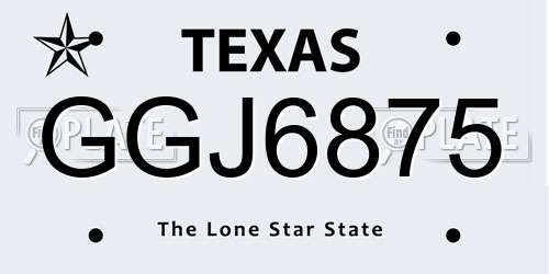 GGJ6875 Texas License Plate