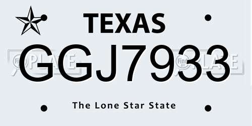GGJ7933 Texas License Plate