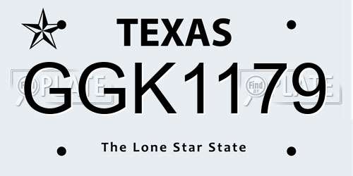 GGK1179 Texas License Plate