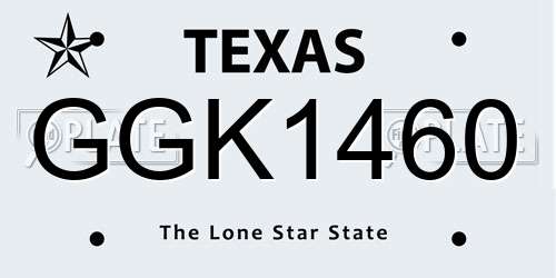 GGK1460 Texas License Plate