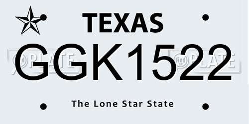 GGK1522 Texas License Plate
