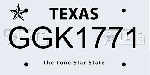 GGK1771 Texas License Plate
