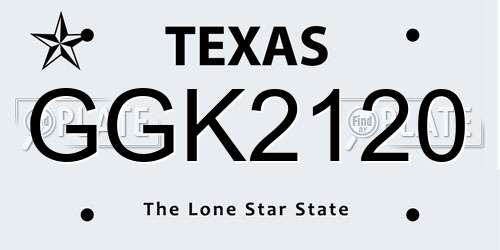 GGK2120 Texas License Plate