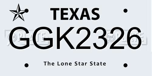 GGK2326 Texas License Plate