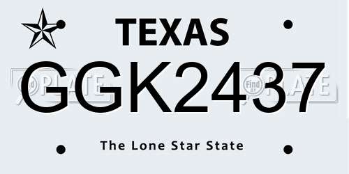 GGK2437 Texas License Plate