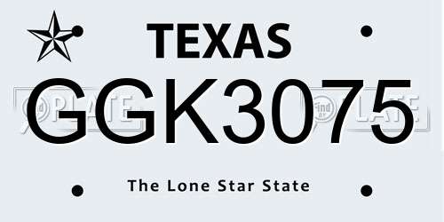 GGK3075 Texas License Plate