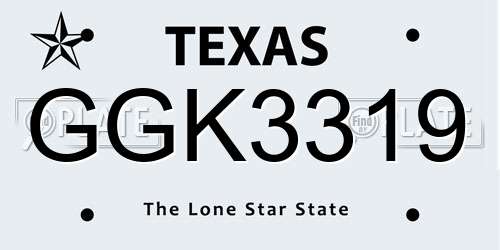 GGK3319 Texas License Plate