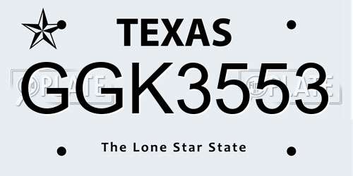 GGK3553 Texas License Plate