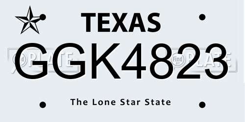 GGK4823 Texas License Plate