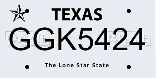 GGK5424 Texas License Plate